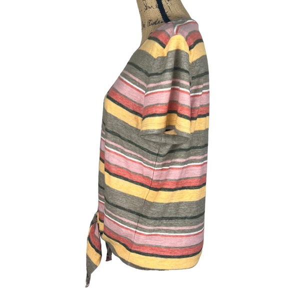 Madewell Texture & Thread Tie-Front Top Kieran Stripe Large - Picture 3 of 5